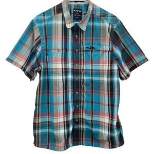 Kavu Men’s Button Down Shirt, Sz. L Casual Outdoor Office Workwear Fishing Plaid